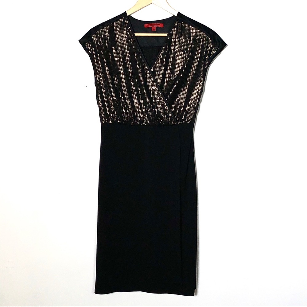 Narciso Rodrigues Bronze Sequined Sheath Dress